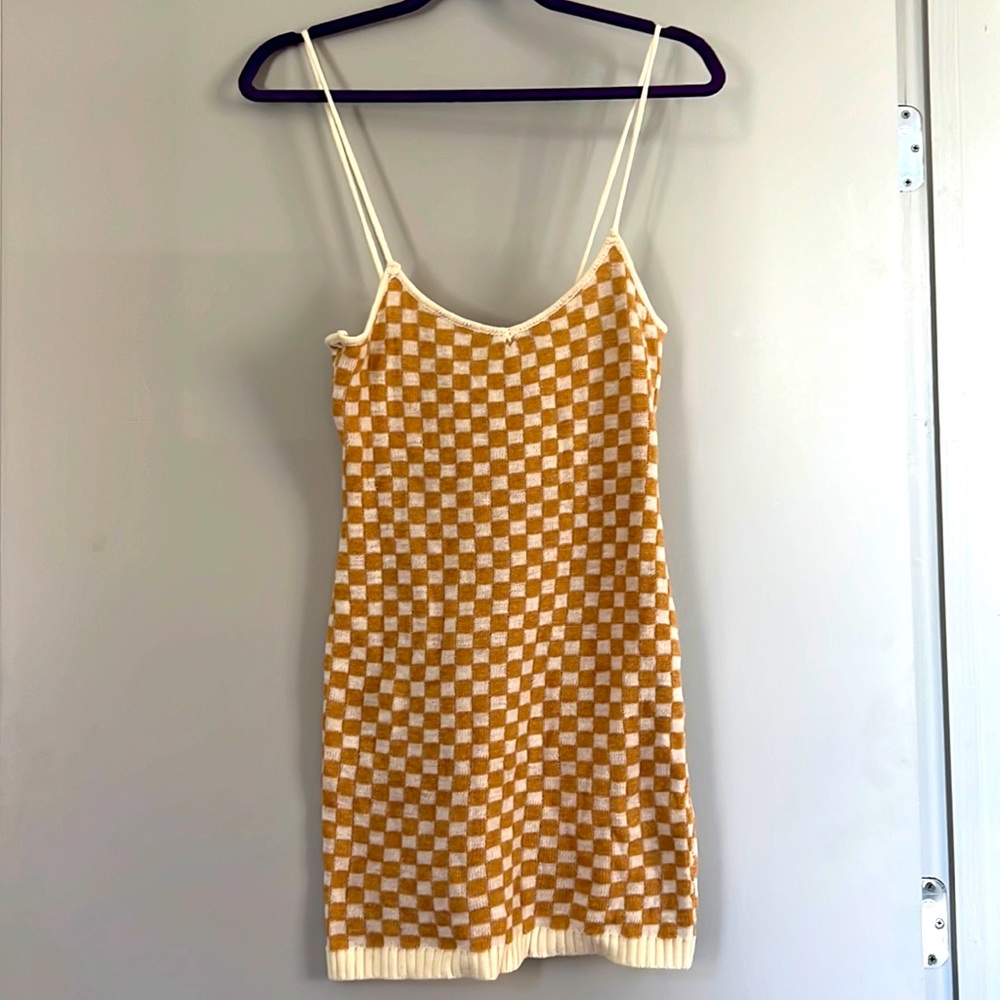 12th Tribe Mini Dress - Knight be gold checkered mink dress - Never Worn